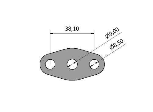 Turbo Oil Feed Flange Ø9mm hole Garret/KKK/Holset - mild steel, 8mm