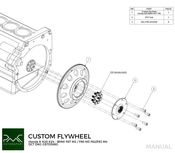 PMC Adapter Kit Honda K - BMW DCT DKG Getrag GS7D36SG Inline-six
