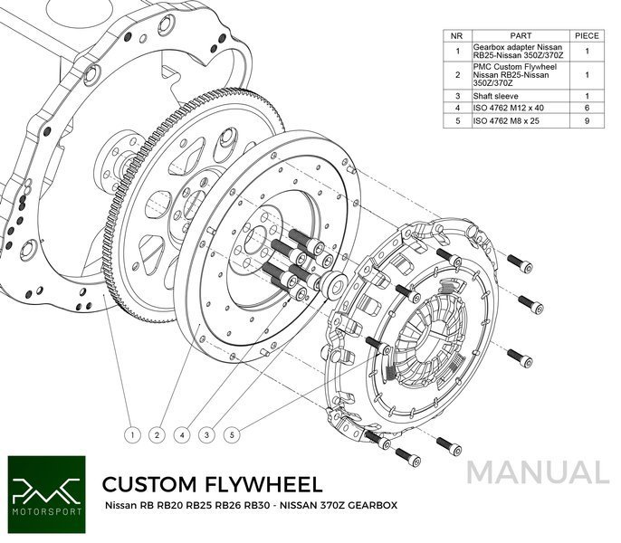 PMC STAGE 1 Nissan RB - Nissan 350Z Z33 370Z Z34 - 250mm / 9.84"