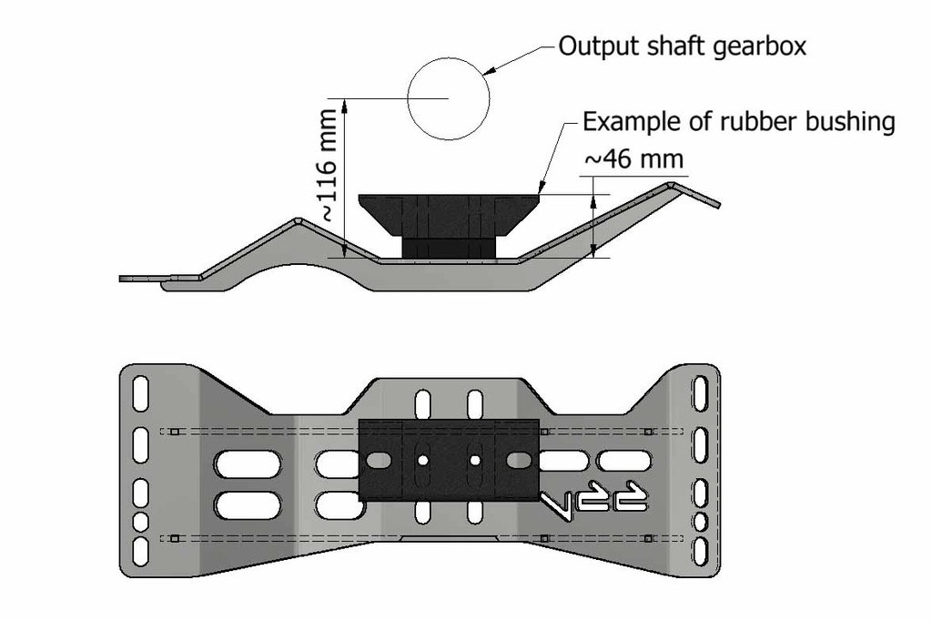 Gearbox mount GM T5/T56/4L60 - Volvo 740 / 940