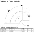 Short radius bent tube 4 inch Stainless (102mm)