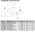 Short radius bent tube 1 3/4 inch Stainless (44,5mm)