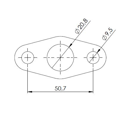 Weld oil return turbo flange CC 51mm Steel
