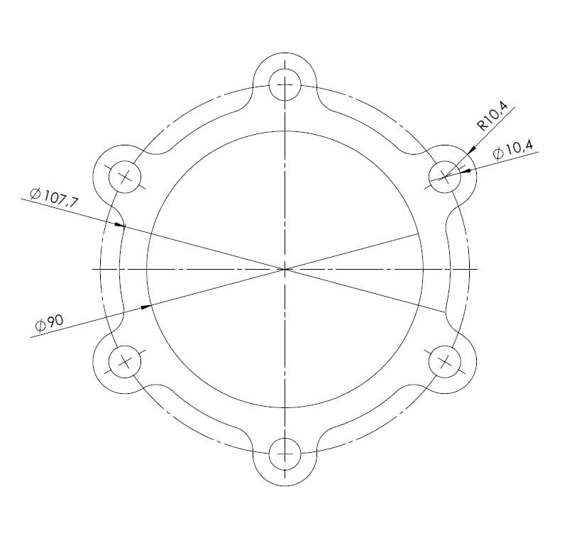 Downpipe flange Holset Super HX40 internal WG / HX50 SS