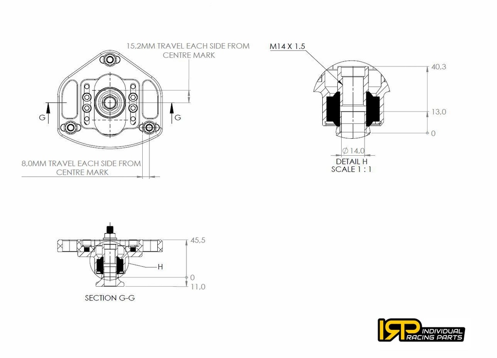 IRP Adjustable camber plates BMW E46