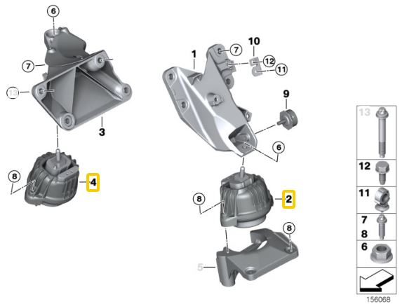 IRP Aluminium Engine mounts BMW E8X, E9X