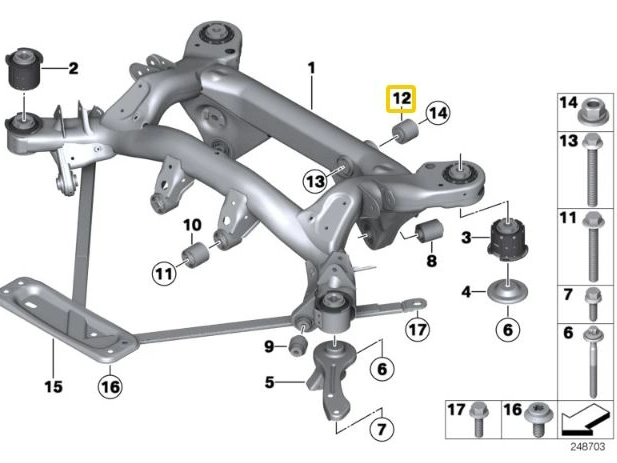IRP Differential bushings Aluminum BMW E8X, E9X M1, M3