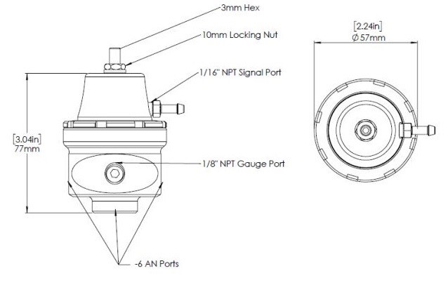 Turbosmart Fuel pressure regulator AN6 Blue