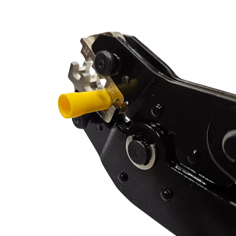Universal crimping pliers with 6 replaceable jaws