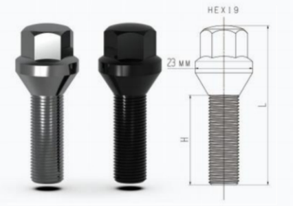 Wheel bolt v2 Black M12x1,25