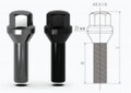 Wheel bolt v2 Black M12x1.5