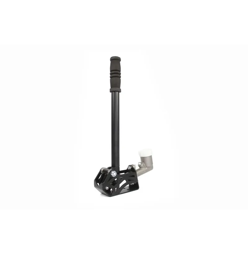 Inverted hydraulic handbrake with master brake cylinder (integrated reservoir)
