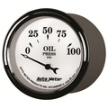 2-1/16" Oil Pressure, 0-100 Psi, Old-Tyme White Ii