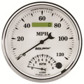 5" Tachometer/Speedometer Combo, 8k Rpm/120 Mph, Old-Tyme White Ii