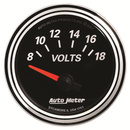 2-1/16" Voltmeter, 8-18v, Designer Black Ii
