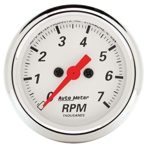 2-1/16" In-Dash Tachometer, 0-7,000 Rpm, Arctic White
