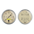 2 Pc. Gauge Kit, 5" Quad & Speedometer, 240-33 Ω, Antique Beige