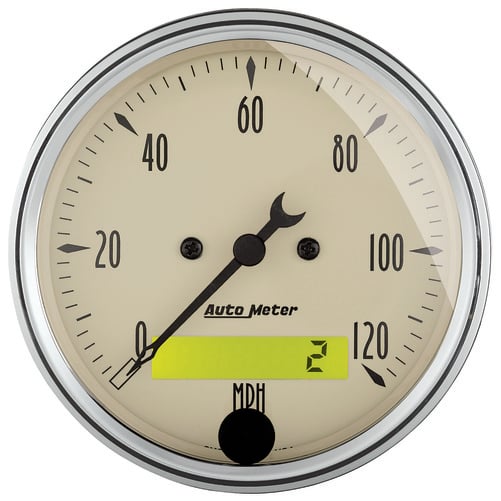 3-1/8" Speedometer, 0-120 Mph, Antique Beige