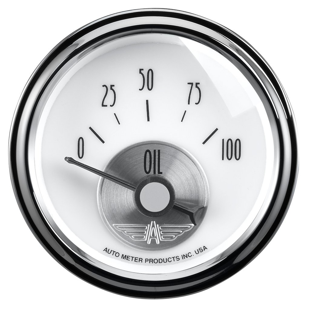 2-1/16" Oil Pressure, 0-100 Psi, Prestige Pearl