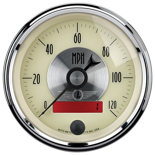 3-3/8" Speedometer, 0-120 Mph, Prestige Antique Ivory