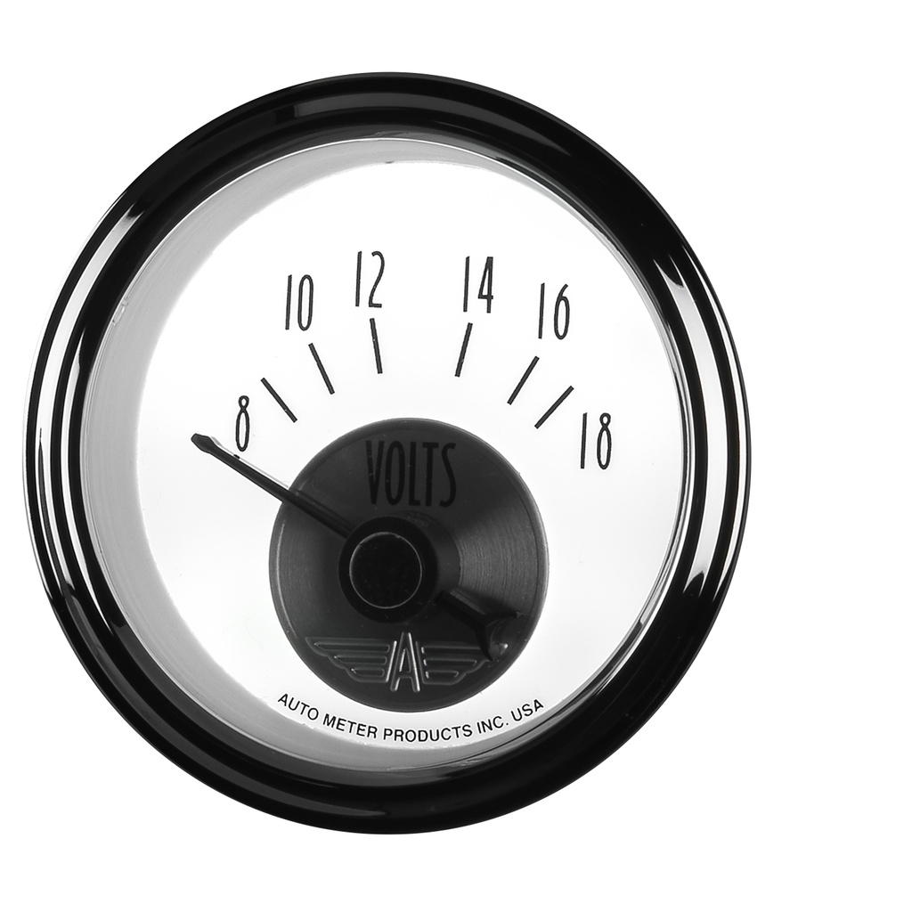 2-1/16" Voltmeter, 8-18v, Prestige Pearl