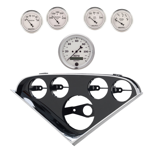 5 Gauge Direct-Fit Dash Kit, Chevy 55-56, Old Tyme White