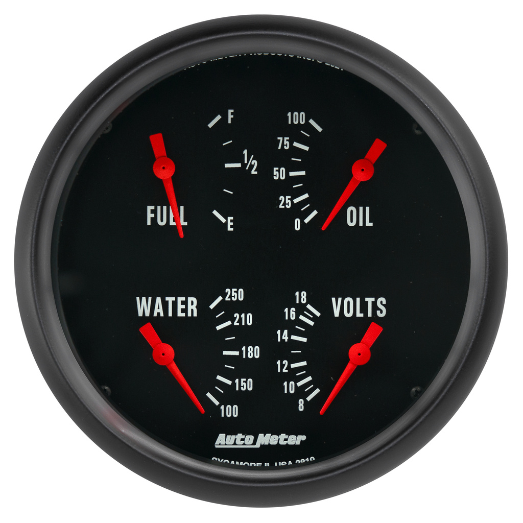 5" Quad Gauge, 100 Psi/100-250 °F/8-18v/0-90 Ω, Z-Series