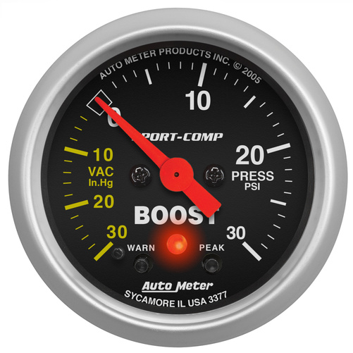 2-1/16" Boost/Vacuum, 30 In Hg/30 Psi, Sport-Comp