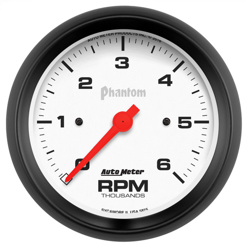 3-3/8" In-Dash Tachometer, 0-6,000 Rpm, Phantom