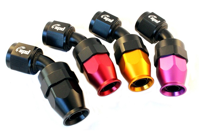 An4 hose end 45 ° PTFE