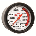 2-5/8" Nitrous Pressure, 0-2000 Psi, Chevy Red Bowtie, White