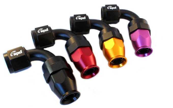 An4 hose end 90 ° PTFE