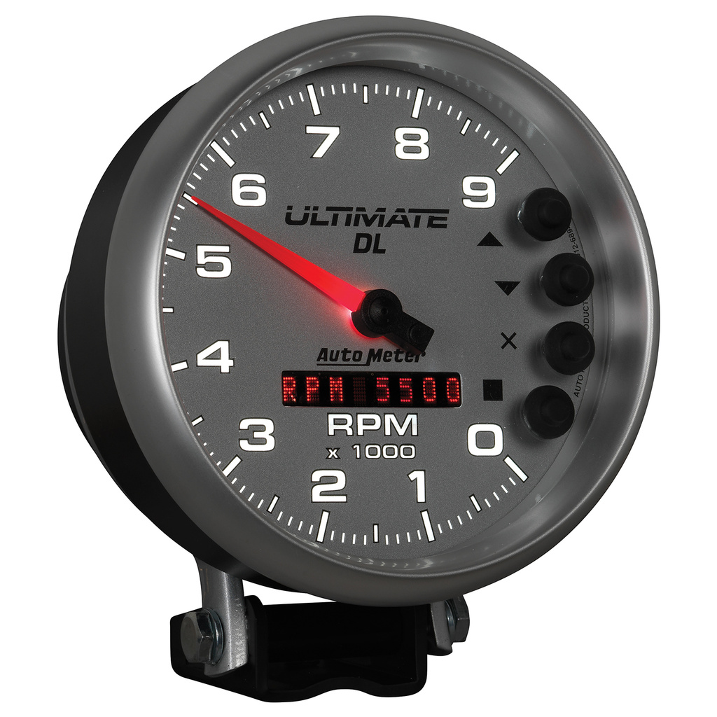 5" Tachometer, 0-9000 Rpm, Pedestal, Ultimate Dl Playback, Silver
