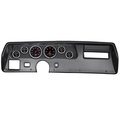 6 Gauge Direct-Fit Dash Kit, Chevelless/Elcamino/Monte 70-72, Designer Black