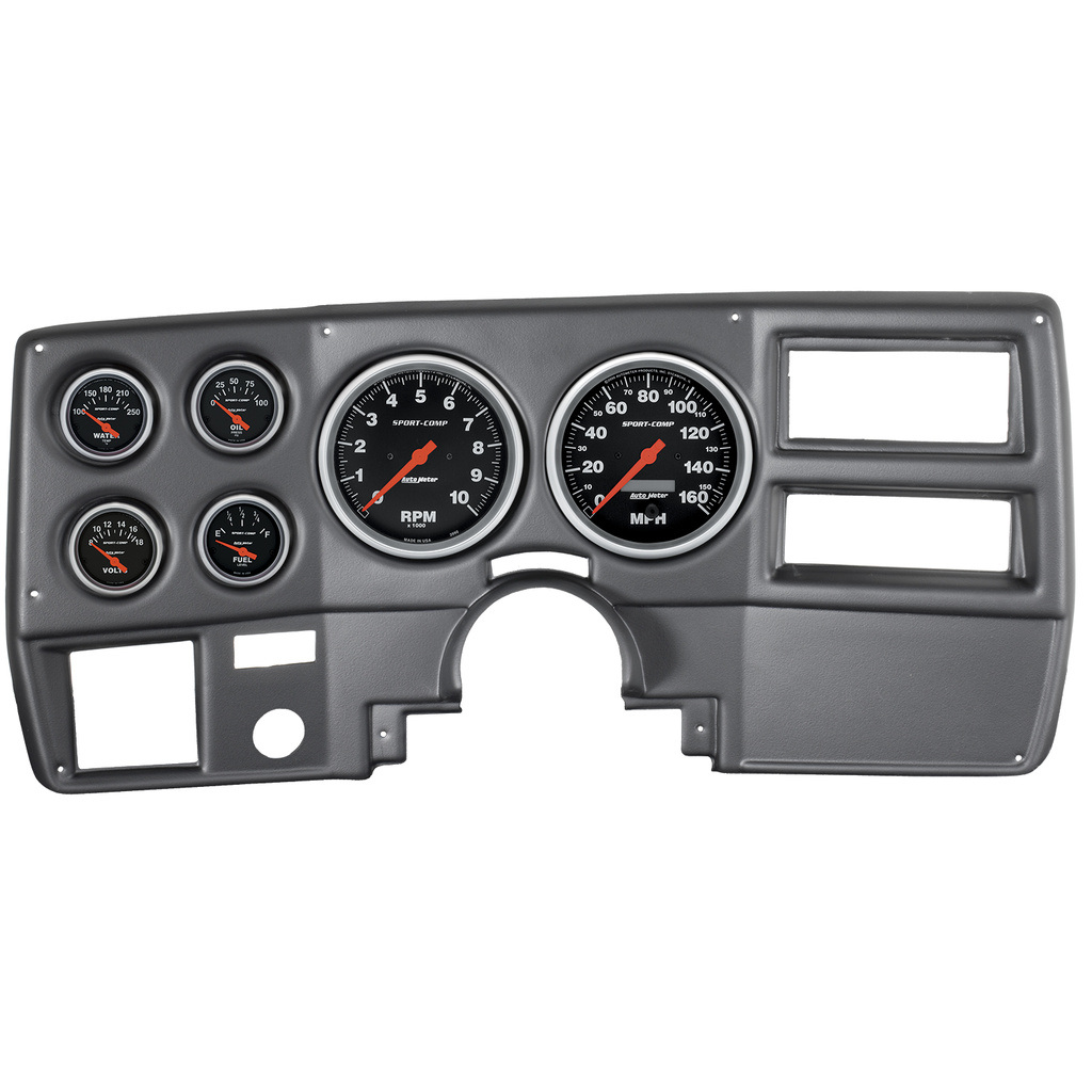 6 Gauge Direct-Fit Dash Kit, Chevy Truck / Suburban 73-83, Sport-Comp