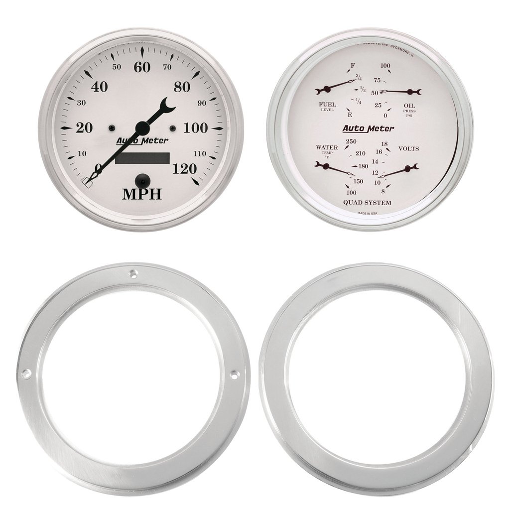 2 Gauge Direct Fit Dash Kit, Chevy Truck 54-55, 2 Gauge,  Old-Tyme White