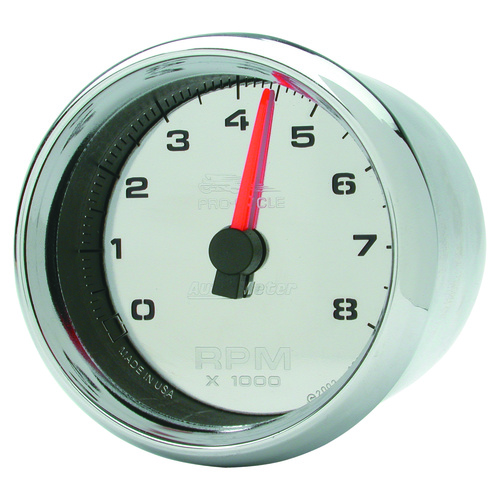 2-5/8" Tachometer, 0-8,000 Rpm, Chrome, Pro-Cycle