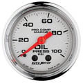 2-1/16" Oil Pressure, 0-100 Psi, Marine Chrome Ultra-Lite