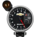 5" Tachometer, 0-10,000 Rpm, Pedestal W/ Ext. Shift-Lite, Chevy Gold Bowtie