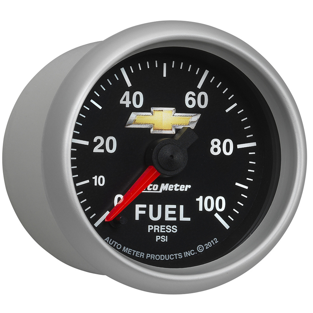 Fuel Press, 2-1/16", 100 Psi, Digital Stepper Motor, Chevy Gold Bowtie
