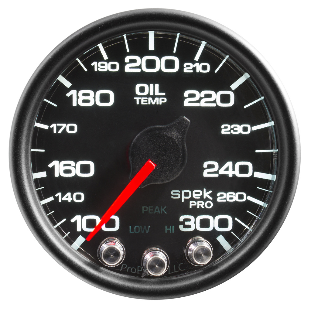 2-1/16" Oil Temperature, 100-300 °F, Spek-Pro, Black/Black