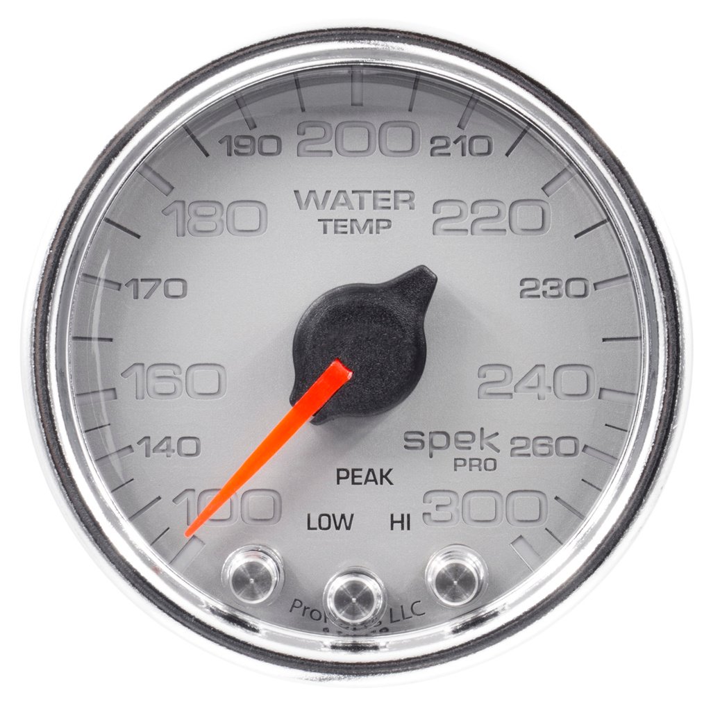 2-1/16" Water Temperature, 100-300 °F, Spek-Pro, Silver/Chrome