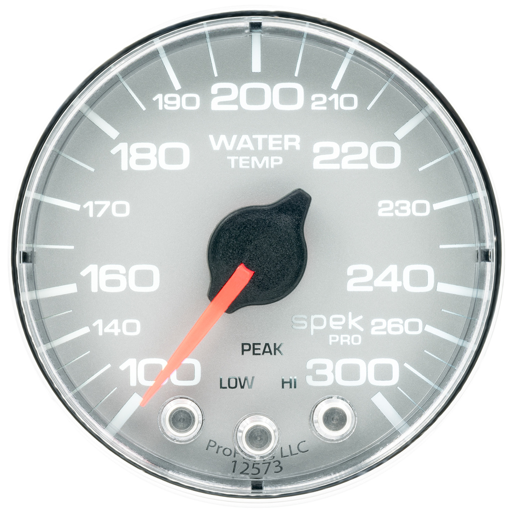 2-1/16" Water Temperature, 100-300 °F, Spek-Pro, Silver/Chrome