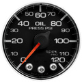 2-1/16" Oil Pressure, 0-120 Psi, Spek-Pro, Black/Chrome