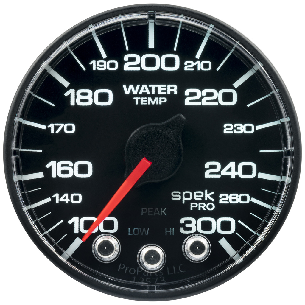 2-1/16" Water Temperature, 100-300 °F, Spek-Pro, Black/Black
