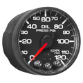 2-1/16" Oil Pressure, 0-120 Psi, Spek-Pro, Black/Black, Ecu
