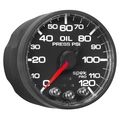 2-1/16" Oil Pressure, 0-120 Psi, Spek-Pro, Black/Black, Ecu