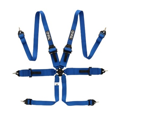 QSP 6 point safety harness 3" HANS FIA Blue