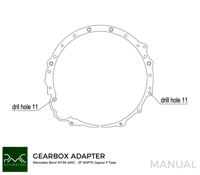 PMC Gearbox Adapter Plate Mercedes-Benz V8 M156 AMG