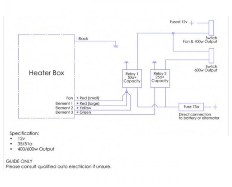 Heater core 3.5kw electric 600w 2x50mm connections.